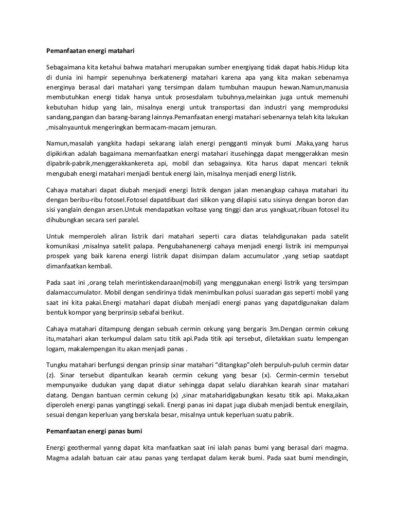 Pemanfaatan Energi Matahari