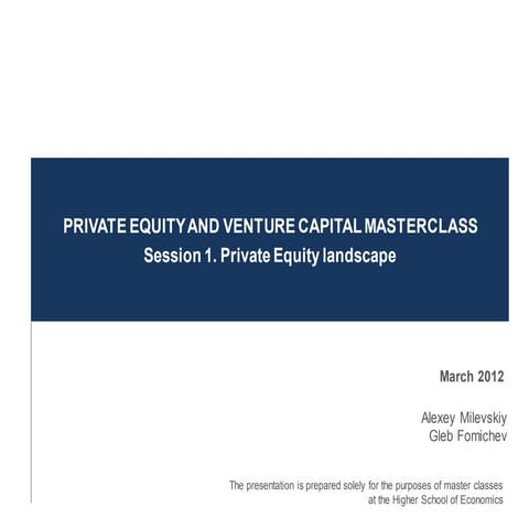 Private Equity and Venture Capital