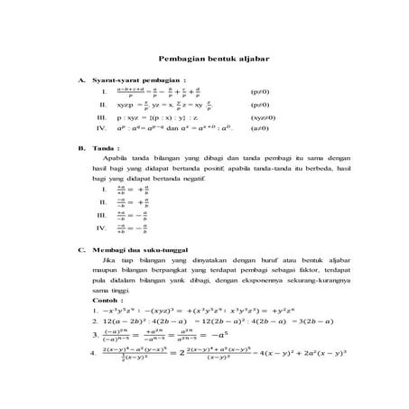 Pembagian bentuk aljabar