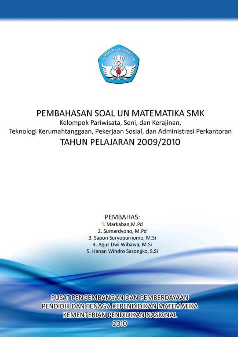 Pembahasan Un Smk 2009 2010 Matematika