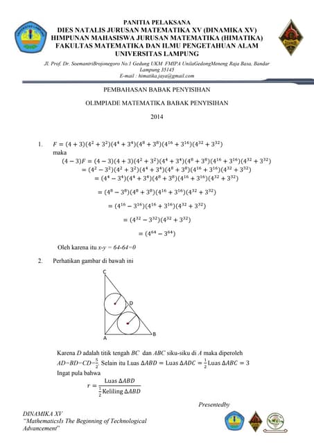 Soal dan Pembahasan Soal Geometri Olimpiade SMA