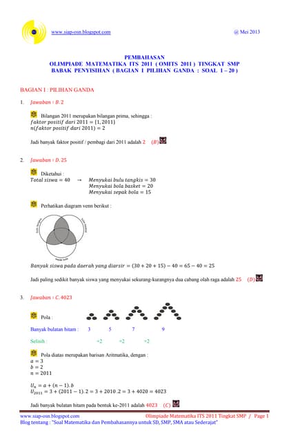 Soal Dan Pembahasan Kompetisi Matematika Pasiad Ix 2013 Pasiad 9 Ti