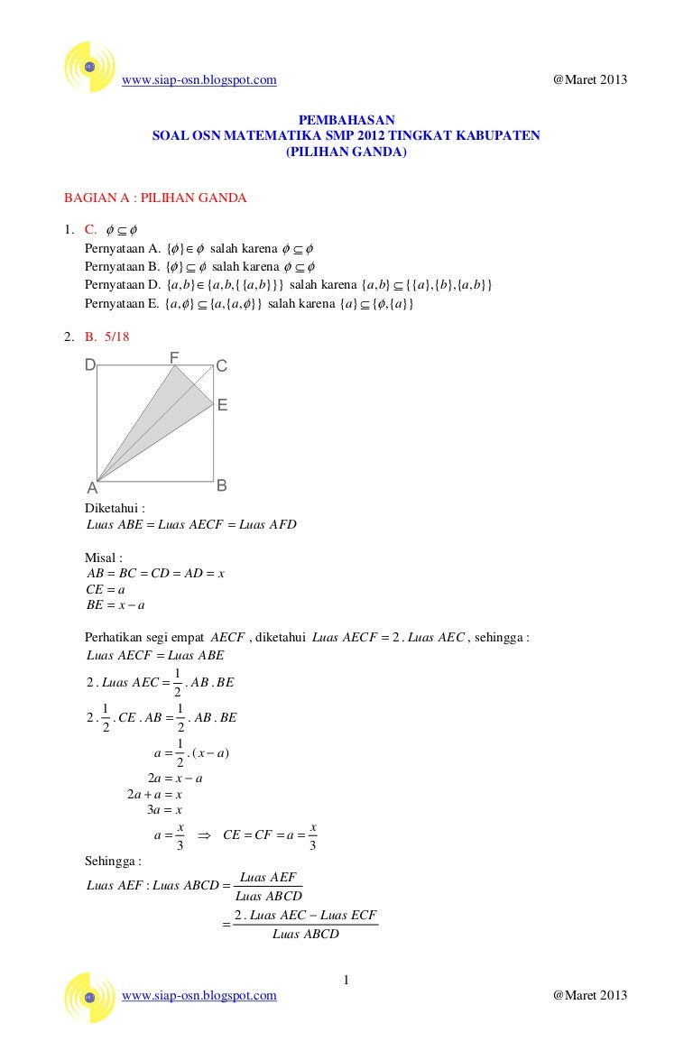 SOAL DAN PEMBAHASAN OLIMPIADE 2