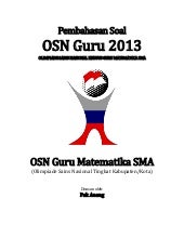 Pembahasan Soal Osn Guru Matematika Sma 2013 Tingkat Kabupaten Kota