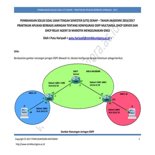 Pembahasan Solusi Soal UTS Genap Praktikum Aplikasi Berbasis Jaringan - STMIK...