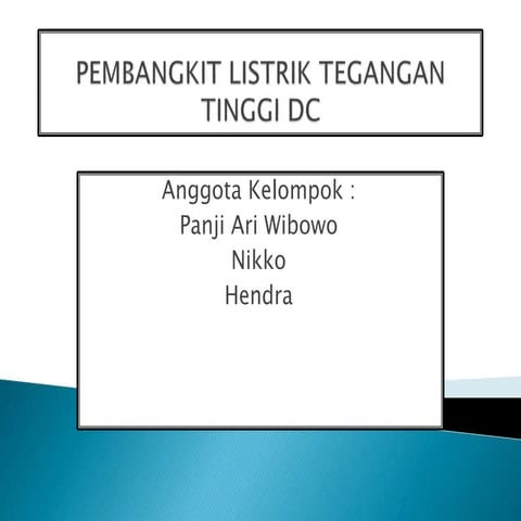 Pembangkit listrik tegangan dc