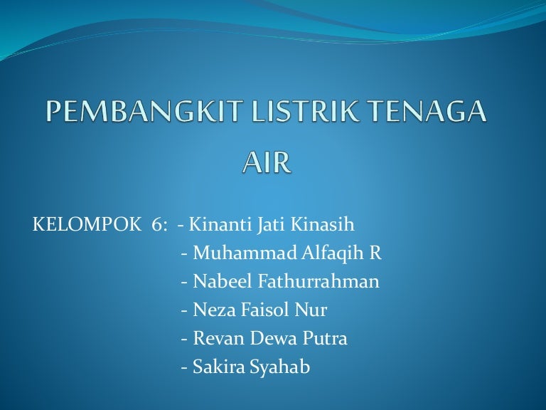 Pembangkit Listrik Tenaga Air Plta