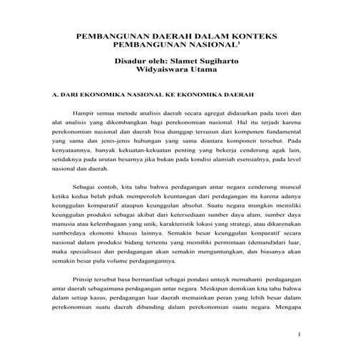 Pembangunan dh dalam konteks pembangunan nasional