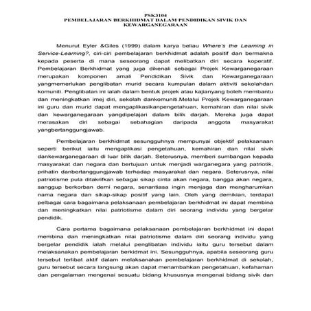 Laporan Pembelajaran Berkhidmat