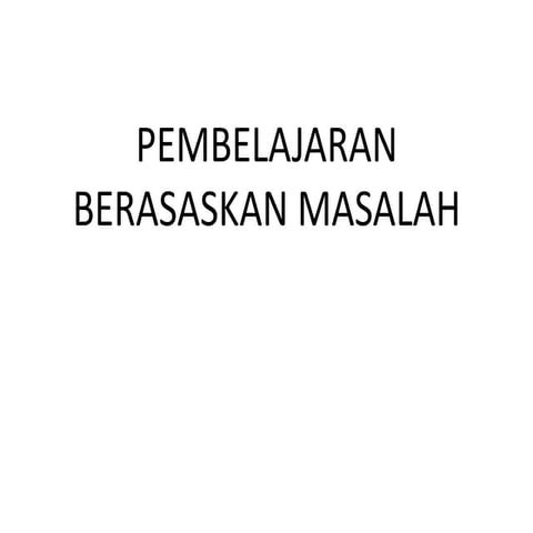 Pembelajaran berasaskan masalah