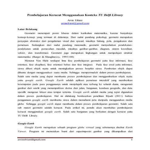 Pembelajaran kerucut menggunakan konteks TU Delft Library