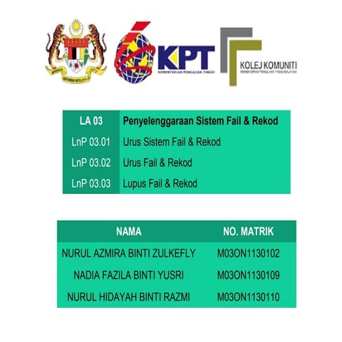 PENYELENGGARAAN SISTEM FAIL DAN REKOD