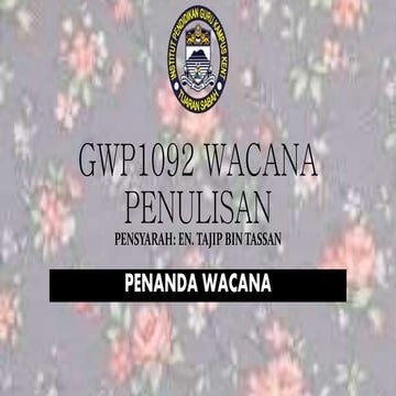 GWP1092 : Penanda Wacana