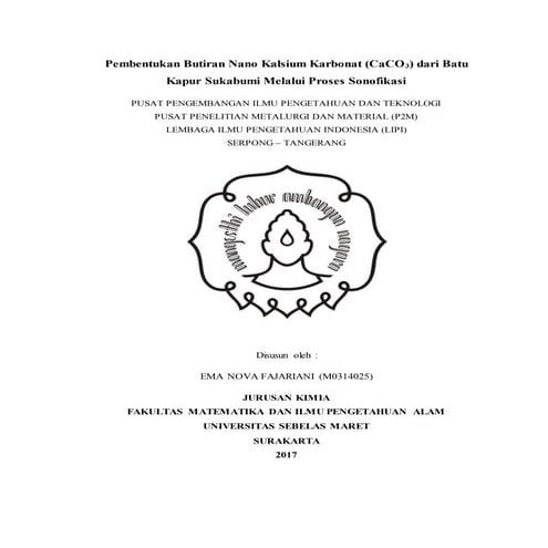 Pembentukan butiran nano kalsium karbonat | DOCX