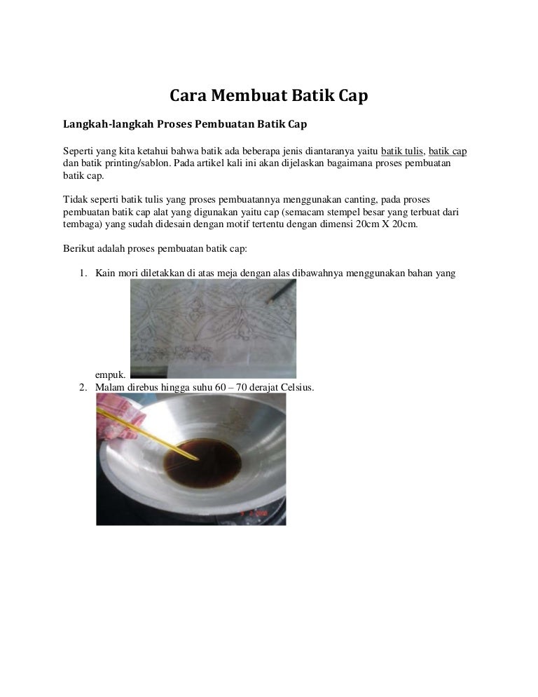 Pembuatan Batik Tulis