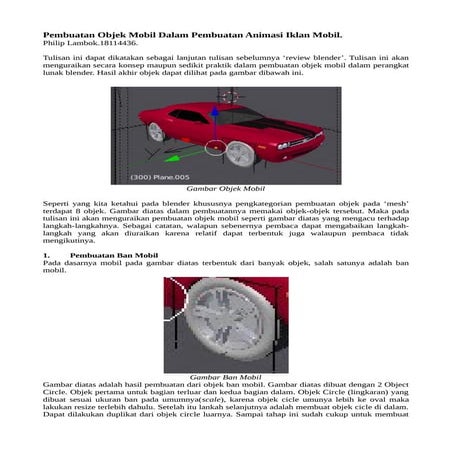 Pembuatan objek mobil