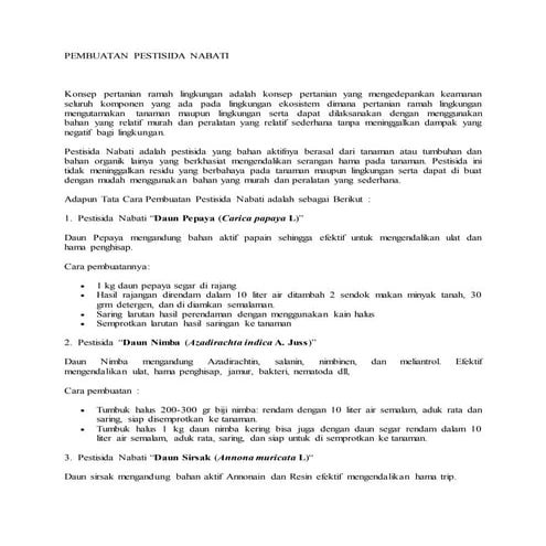 Pembuatan Pestisida Nabati Pdf
