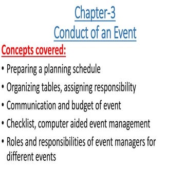 Conducting an event