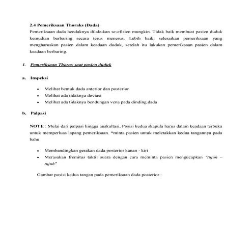 Pemeriksaaan thoraks