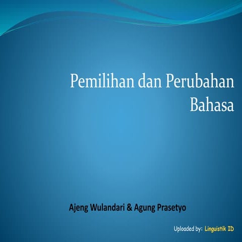 Pemilihan bahasa dan perubahan bahasa