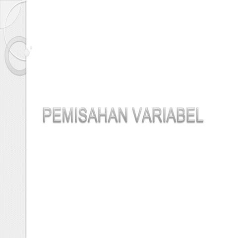 Pemisahan variabel