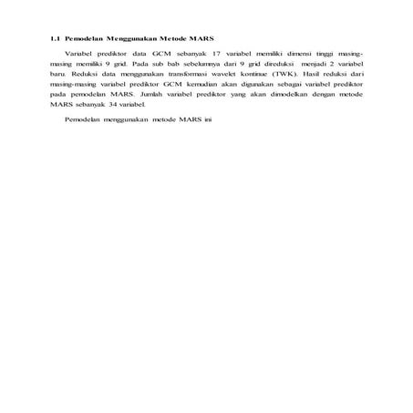 Pemodelan menggunakan metode mars | PDF