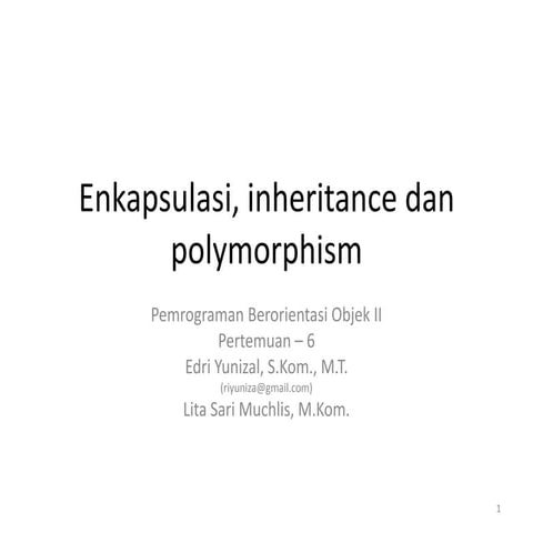 Pemrograman berorientasi objek ii   06 