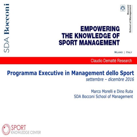 Programma Executive in Management dello Sport