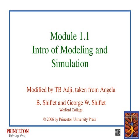 Comprehensive Introduction to Modeling and Simulation Processes and ...