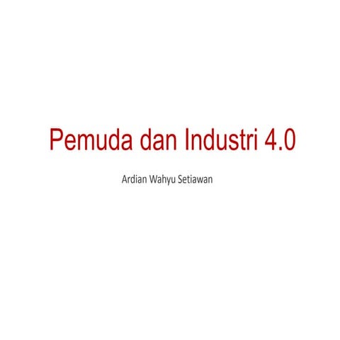 Pemuda dan industri 4.0