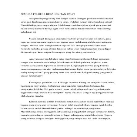 Pemuda pelopor kebangkitan umat