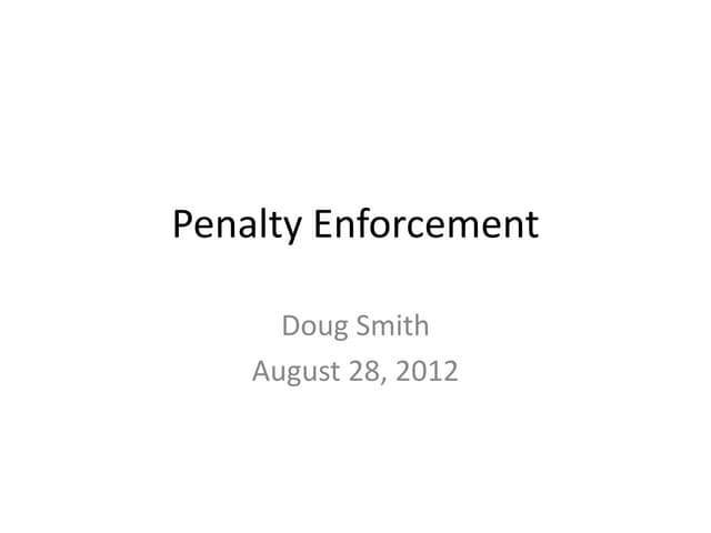 Penalty enforcement  & 10 second runoff 