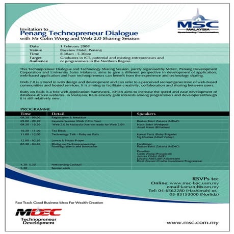 Penang Technopreneur Dialogue & Web 2.0 Sharing Session (1feb08)