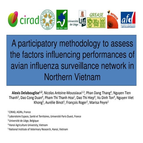 A participatory methodology to assess the factors influencing performances of...