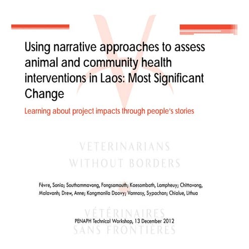 Using narrative approaches to assess animal and community health intervention...