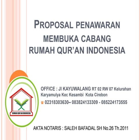 Penawaran pembukaan cabang rqi