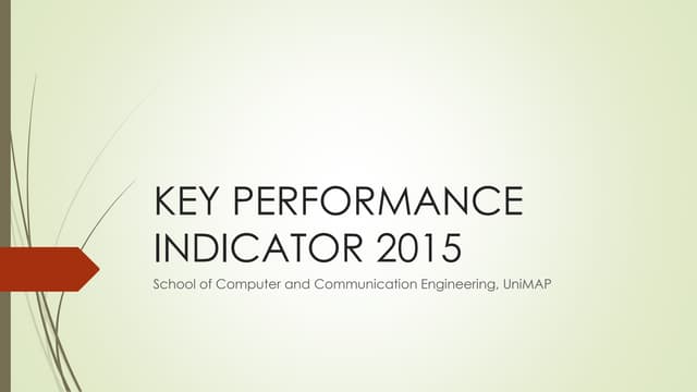Pencapaian KPI 2015 SCCE UniMAP