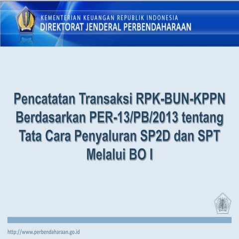Pencatatan transaksi RPK-BUN-KPPN