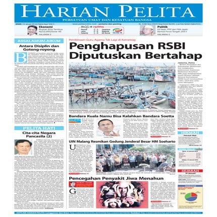 Pencegahan penyakit jiwa menahun (harian pelita 14 januari 2013 hal 1)