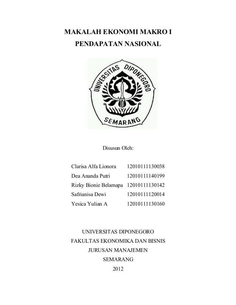 Makalah Ekonomi Makro Pendapatan Nasional Makalah Ekonomi Makro Pendapatan Nasional