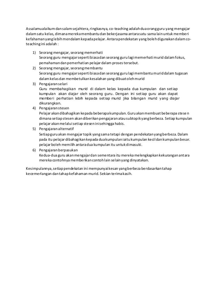 Pendekatan Co Teaching