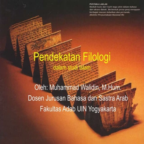 Pendekatan Filologi dalam Studi Islam. Sebuah Pengantar | PPT