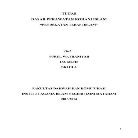 Pendekatan terapi islam