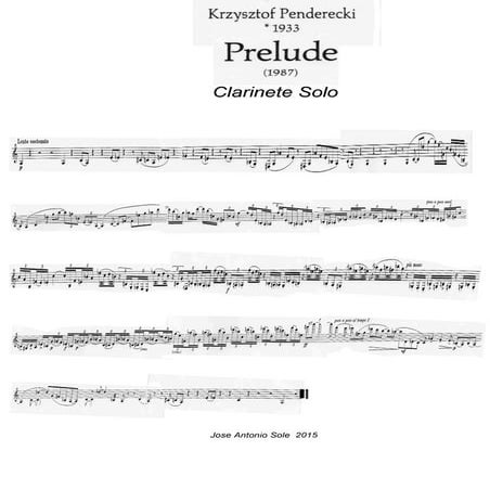 Prelude para clarinete solo. Penderecki
