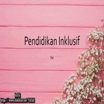 Pendidikan Inklusif / Program Pendidikan Inklusif (PPI)