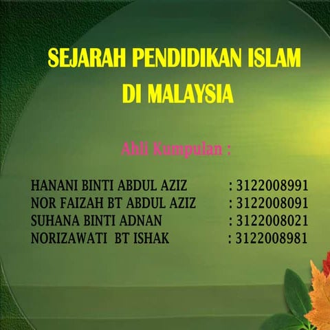 Pendidikan islam di malaysia
