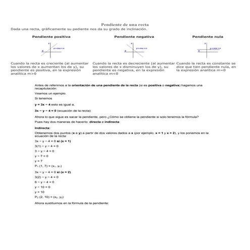 Pendiente de una recta