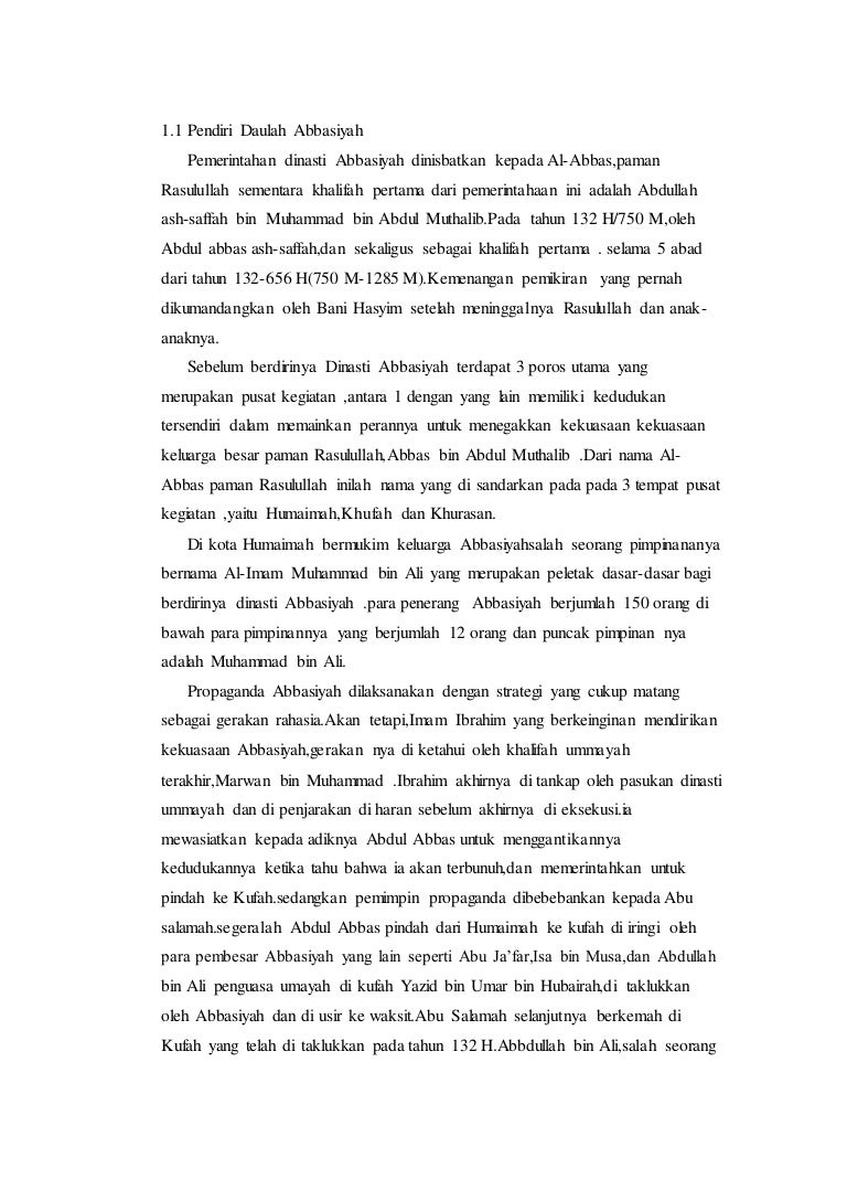 Pendiri Daulah Abbasiyah