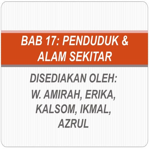 PENDUDUK & ALAM SEKITAR
