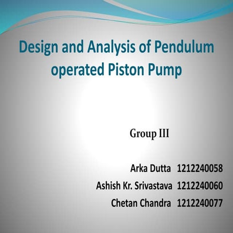 Pendulum operated water pump